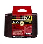 3M™ Sanding Belt, 9265NA-2, 3 in x 21 in, Medium, 80 grit, 2pk