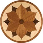 Wood medallion shown in Maple, Peruvian Walnut, Sapeie