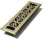 Decor Grates Vent 2X10 Bright, plated brass