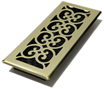 Decor Grates Vent 4X12 Bright, plated brass