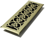 Decor Grates Vent 4X14 Bright, plated brass