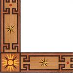 Wood border and corner shown in American Cherry, Padauk, Sipo, ...