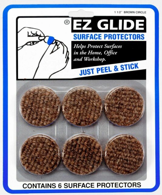 E-Z Glide Surface Protectors, 1 1/2' round, brown color 1