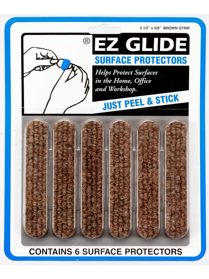 E-Z Glide Surface Protectors, Strip 3 1/2' X 5/8', brown color 1