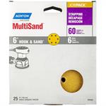 Norton Hook & Sand discs, 6^ 6 vac hole, P60