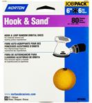 Norton Hook & Sand discs, 6^ 6 vac hole, P80
