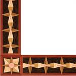 Wood border and corner shown in Copper, American Cherry, Cumaru, ...