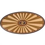 Wood medallion shown in Bubinga, Maple, Rift Sawn White Oak, ...
