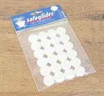 Safeglides Felt Floor Protectors, 3/4^, Self-Adhesive, White, Pack/24