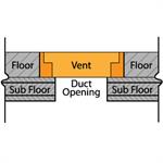 Unfinished Hickory Flush (w/frame) Vent, 2 1/2^ X 10^ (duct), Trimline style