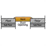 Unfinished Hickory Insert Vent, 2 1/2^ X 10^ (duct) Trimline style