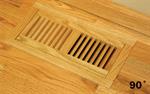 Unfinished Red Oak Flush (w/frame) Vent , 2 1/2^ X 10^ (duct), Trimline style
