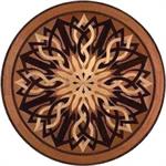 Wood medallion shown in Brazillian Cherry, Wenge, Yellowheart