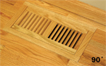 Unfinished Red Oak Flush (w/frame) Vent , 2 1/2^ X 10^ (duct), Trimline style