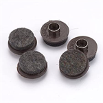 Safeglides Felt Floor Protectors, 7/8^, Tap in, Brown, 4 Pack