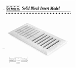 Unfinished Red Oak Insert Vent, 4^ X 12^ (duct) Solid Block style