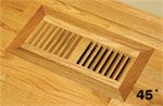 Unfinished Red Oak Flush (w/ mitered frame) Vent, 4^ X 10^ (duct), Trimline